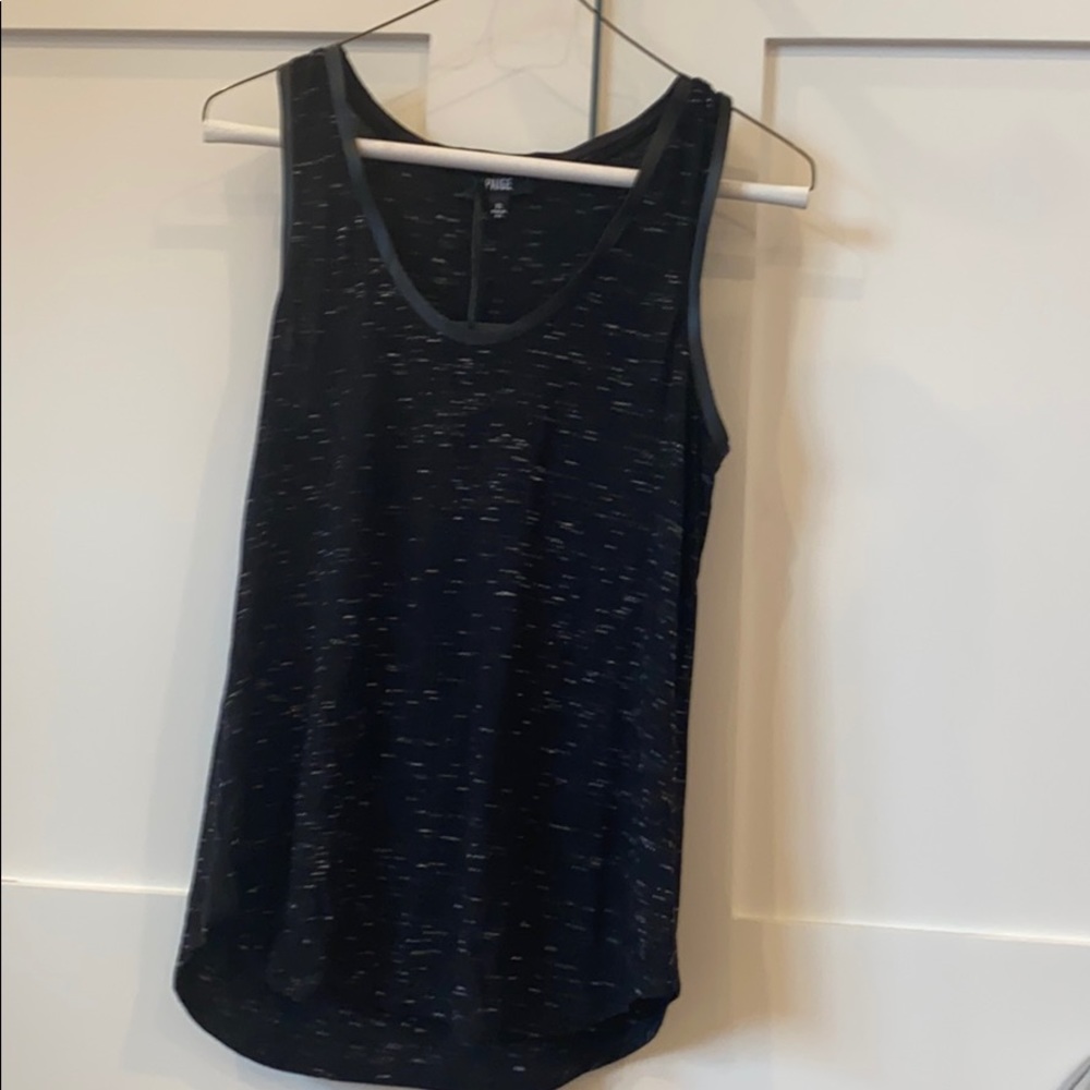 Paige tank with leather trim xs
